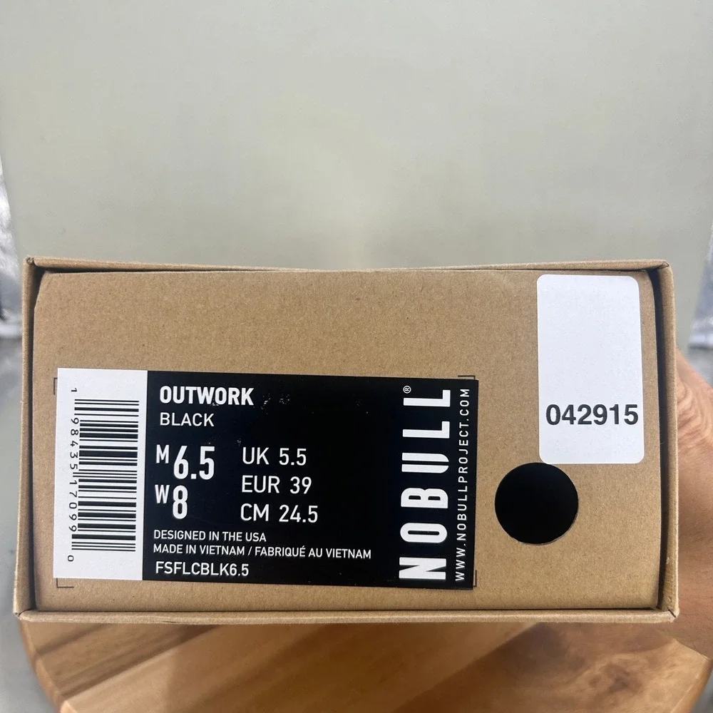 NOBULL Outwork Black SuperFabric Training Shoes Mens 6.5 Womens 8 Gym Workout